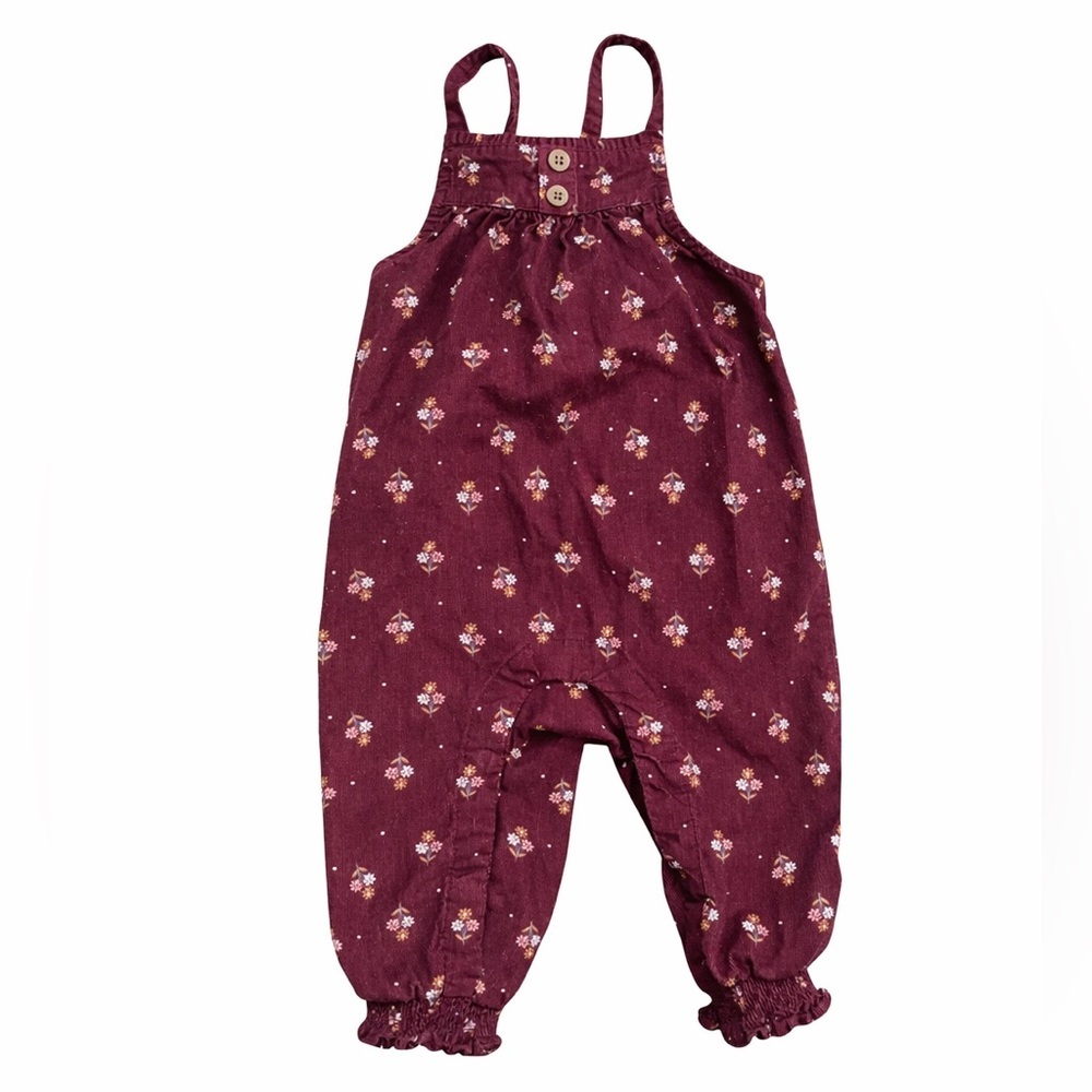 Anko Baby Floral Corduroy Romper 3–6 Months Burgundy